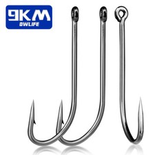 50~200Pcs Saltwater Long Shanked Fishing Hooks High Carbon Steel 12mm~78mm Hooks