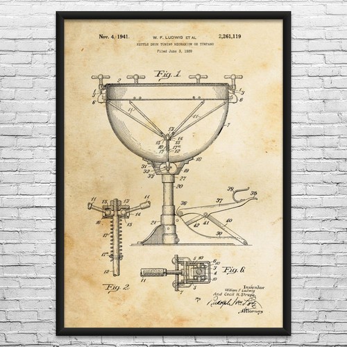 Timpani kettle drum patent - timpani,