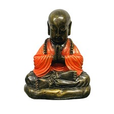 Shaolin Monk Statue in Gold Resin - Handmade