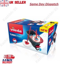 Vileda 360 Turbo Spin Mop Bucket Set Pedal Turbo Powered Wringer Extra Mop Head