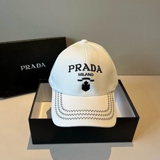 Prada White Canvas Casual Adjustable Baseball Cap