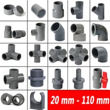 Gray PVC-U Pipe Adhesive Fittings Sleeve Elbow Tee Cross Reducer Ball Valve Cap