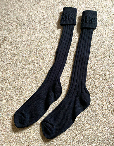 Men black kilt - kilt, socks