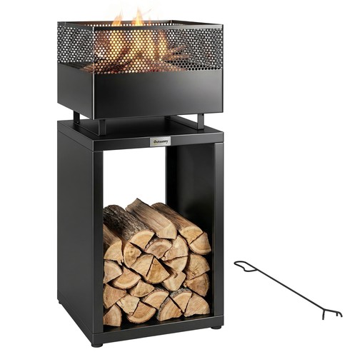 Outsunny outdoor fire pit - pit, with