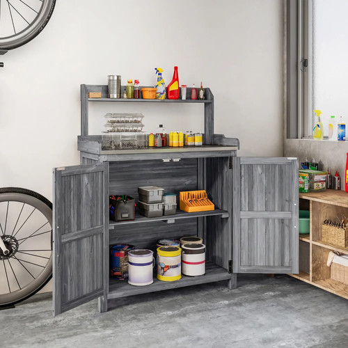 Wooden potting bench table - wooden,