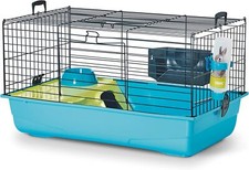 Savic Nero De Luxe Guinea Pig Cage Rabbit Rat Hamster Indoor Drink Feeding Blue 