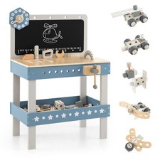 Kids Workbench Toy Large Wooden Tool Bench Toddler Pretend Play Workbench