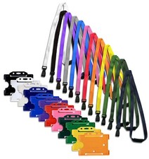 ID Badge Holder with Soft Neck Lanyard & J-Clip | Durable ID Card Holder | Free