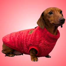 Red Dachshund Jumper | Sausage Dog Harness Fleece Sweater Miniature / Standard