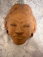 TRIBAL MASK HAND CARVED 9.5"