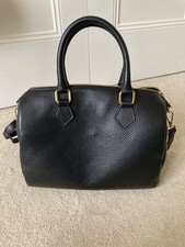 Black leather boston style bag