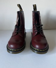 Dr. Martens 1460 Cherry Red Smooth Leather Boots UK Size 8 BNWT  With Box