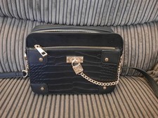 River Island Black Leather And