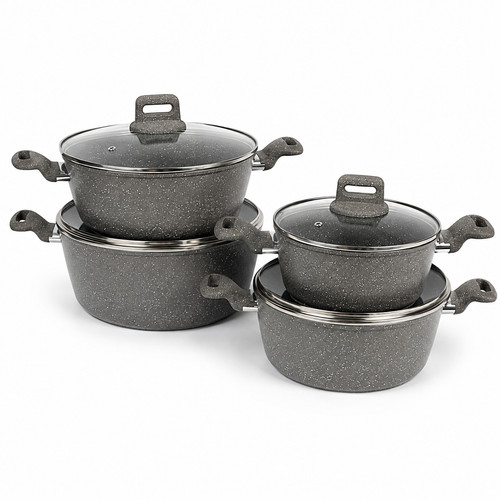 4pc zoya marble grey - zoya, stockpot