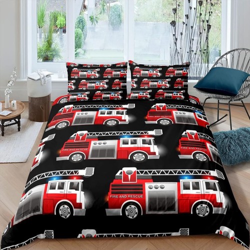 Truck duvet cover set - duvet, firemen