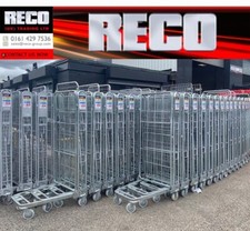 10 X REFURBISHED FULL SECURITY MESH ROLL CONTAINER CAGE ROLLING PALLET WAREHOUSE