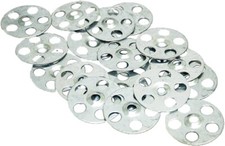 Metal Insulation Washers 35mm Discs Wall Ceiling Fixing Plasterboard Spacer x100
