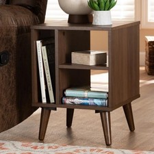 Brand New Blue Elephant Columbia Walnut Cutright Side Table