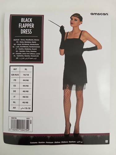 Fancy dress black flapper - black,