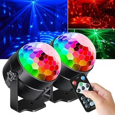 2X Magic Ball Light LED RGB Party Disco Lights Rotating Stage Club Decor Remote