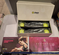Zumba Fitness Exhilarate Body Shaping System 7 DVDs & 2 Toning Sticks Boxed