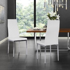 2X White Banquet Dining Chairs
