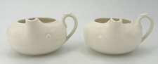 Newhall Pottery x 2 1940's ENGLISH AUSTERITY / UTILITY ERA GRAVY BOATS 1945 Rare