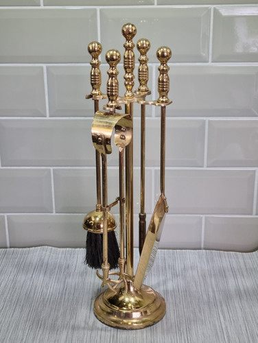 Brass fireplace companion set - companion,