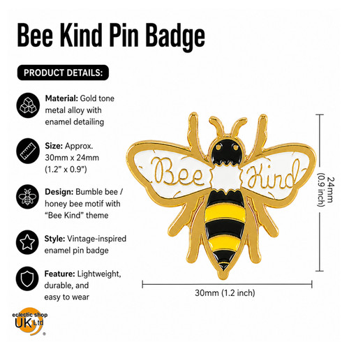 Bee kind pin - bee, badge