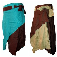 Cotton Fairy / Gypsy Skirt Caravan Hippy Boho Vintage Pixie Style Long Calf Tie