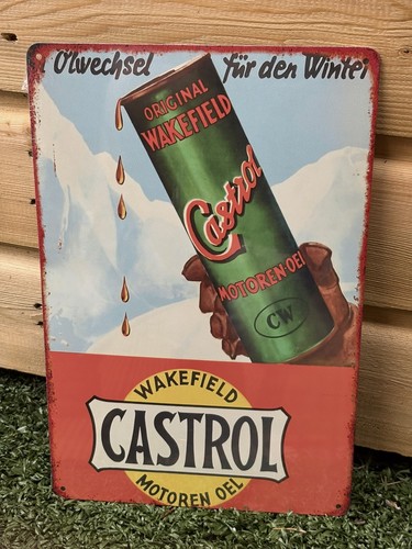 Castrol oil steel sign 8 - oil,