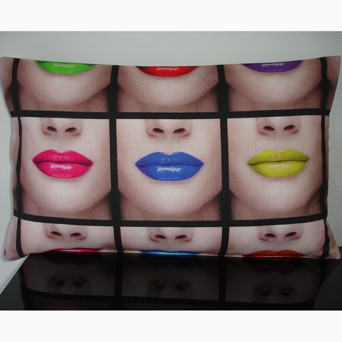 Lips cushion cover oblong - lips,