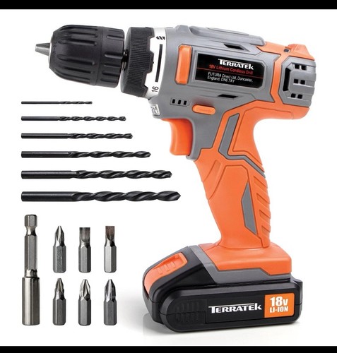 Terratek 18v cordless drill - 18v,