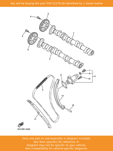 Yamaha camshaft assy - assy, 1