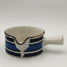 RARE VTG 1973 Stonehenge Midwinter Moon Gravy Bowl Boat Blue Speckled Brown EUC