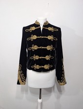 Zara Black Velvet Military