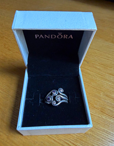 Pandora silver waves - waves, amethyst