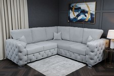 5 Seater Corner Sofa Ashton Full Back Plush Velvet Upholstered Sofa Couch Longue