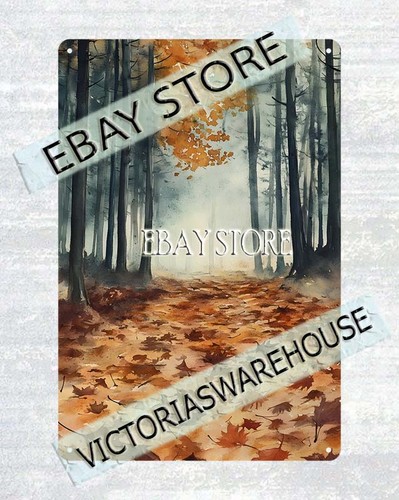 Leaf trail tin sign woodland - tin,