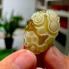 7g Natural green gobi agate eye crystal Circular pattern mineral healing