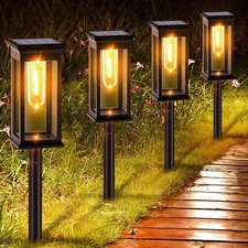 2/4 PCS Solar Powered Waterproof LED Garden Stake Lights Patio Lawn Decor