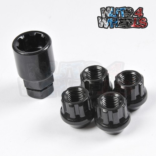 Black locking wheel nuts - 4x,