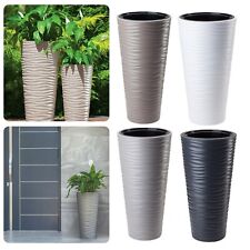 Round Tall Plant Pot Elegant Large Flower Indoor Outdoor Garden Planters Sahara