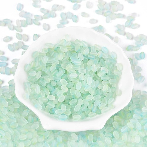Frosted oval seed beads glass - frosted,