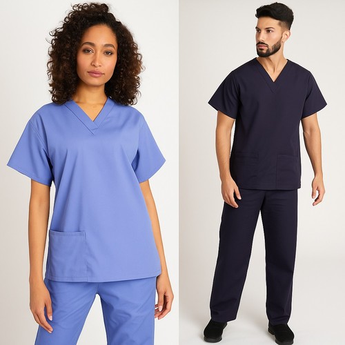Reversible scrub tunic top - reversible,