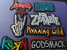 Set Of 7 HEAVY Metal ROCK BANDS  Themed Music Iron On Cloth Embroidered Patches