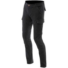 PANTALONE COTONE JEANS MOTO DAINESE CARGO SLIM MAN UOMO BLACK NERO  TG 34