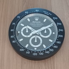 Wall Clock Oyster Perpetual Chronograph Day Tona Black Dial Silver Hands REF:005