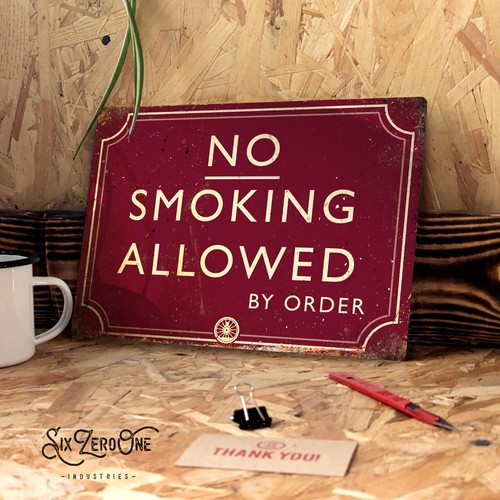 Smoking metal sign - smoking,