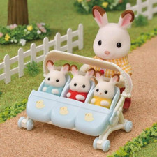 Triplets stroller dollhouse - -,